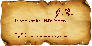 Jeszenszki Márton névjegykártya